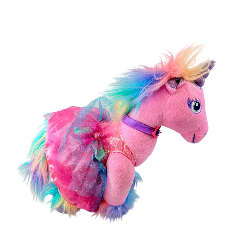 Build-A-Bear Rainbow Unicorn Plush Stuffed Animal Pink Rainbow Sparkle